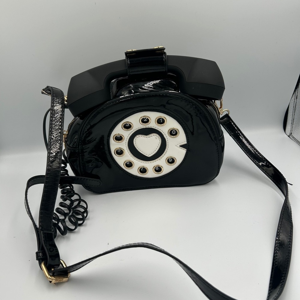 Unbranded Rotary Telephone Crossbody Bag Womens OS Black‎ Retro Novelty Handset